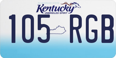 KY license plate 105RGB