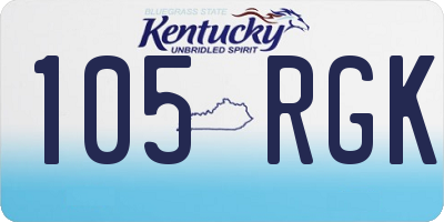 KY license plate 105RGK