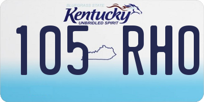 KY license plate 105RHO