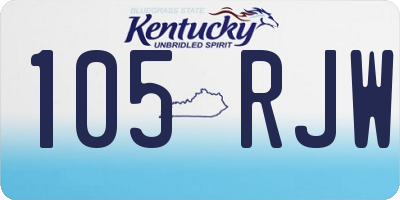 KY license plate 105RJW