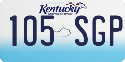 KY license plate 105SGP