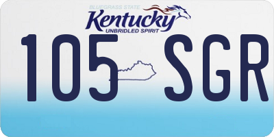 KY license plate 105SGR