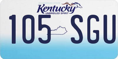 KY license plate 105SGU