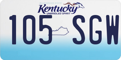 KY license plate 105SGW