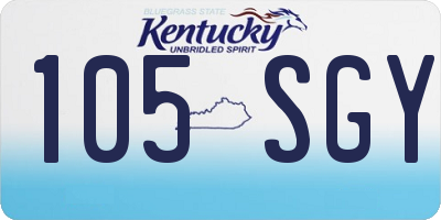 KY license plate 105SGY