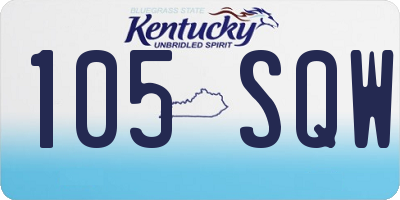 KY license plate 105SQW