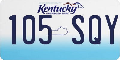 KY license plate 105SQY