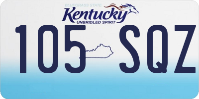 KY license plate 105SQZ