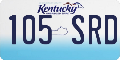 KY license plate 105SRD