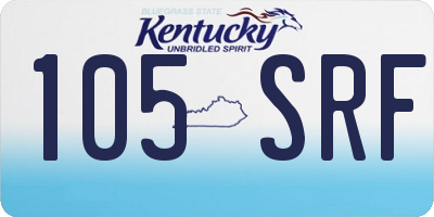 KY license plate 105SRF