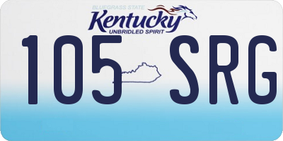 KY license plate 105SRG