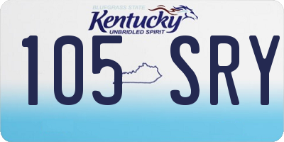 KY license plate 105SRY