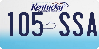 KY license plate 105SSA