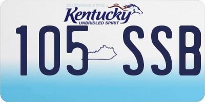 KY license plate 105SSB
