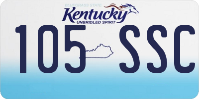 KY license plate 105SSC