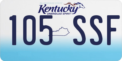 KY license plate 105SSF