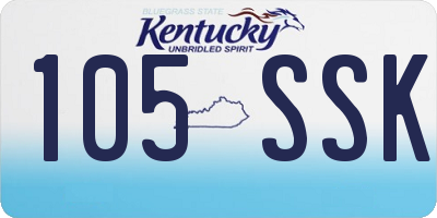 KY license plate 105SSK