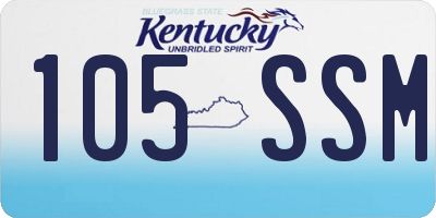 KY license plate 105SSM