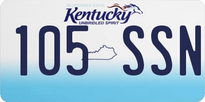 KY license plate 105SSN