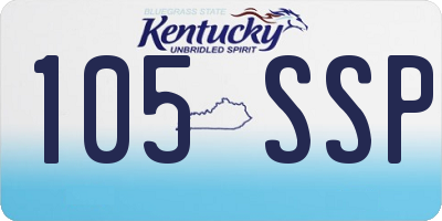 KY license plate 105SSP