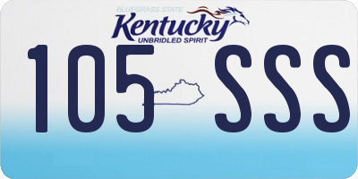 KY license plate 105SSS