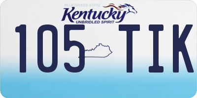 KY license plate 105TIK