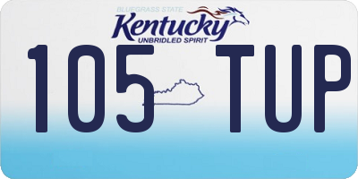 KY license plate 105TUP