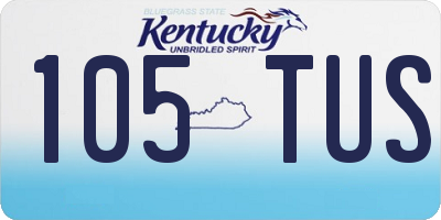 KY license plate 105TUS