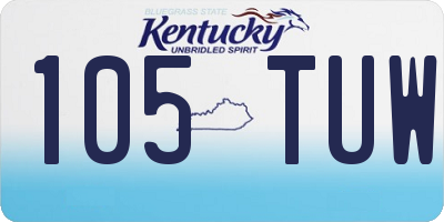 KY license plate 105TUW