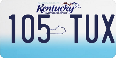 KY license plate 105TUX