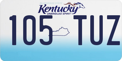KY license plate 105TUZ