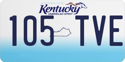KY license plate 105TVE