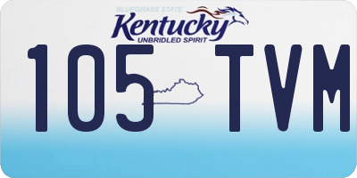 KY license plate 105TVM