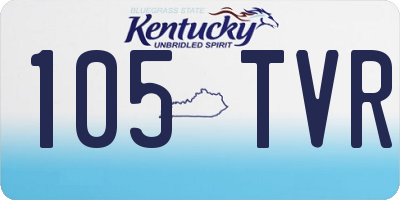 KY license plate 105TVR