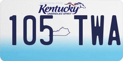 KY license plate 105TWA