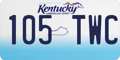 KY license plate 105TWC