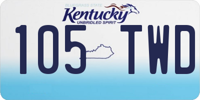 KY license plate 105TWD