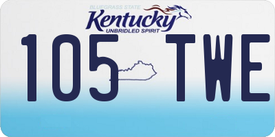 KY license plate 105TWE