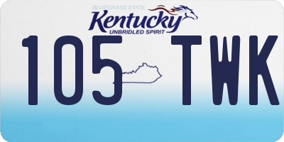KY license plate 105TWK