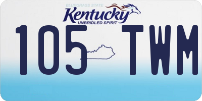 KY license plate 105TWM