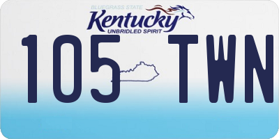KY license plate 105TWN