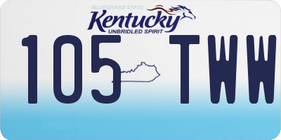 KY license plate 105TWW