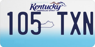 KY license plate 105TXN