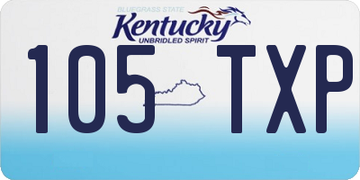 KY license plate 105TXP