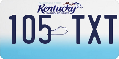 KY license plate 105TXT