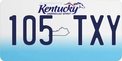 KY license plate 105TXY