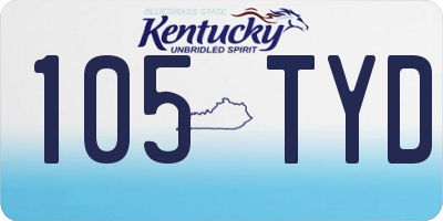 KY license plate 105TYD