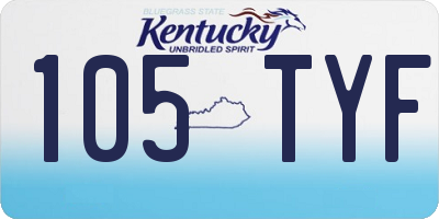 KY license plate 105TYF
