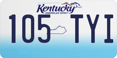KY license plate 105TYI