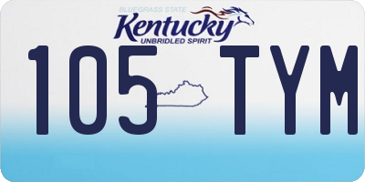 KY license plate 105TYM